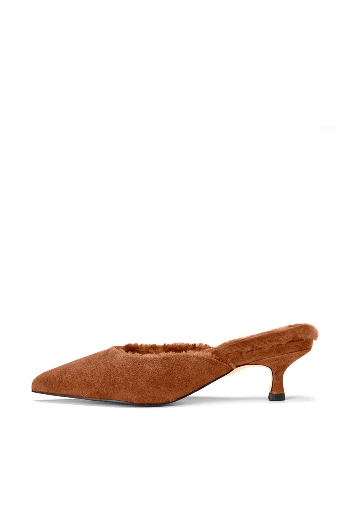 AGE OF INNOCENCE Brenda 2.0 Süet Shearling Kadın Mule Topuklu Terlik