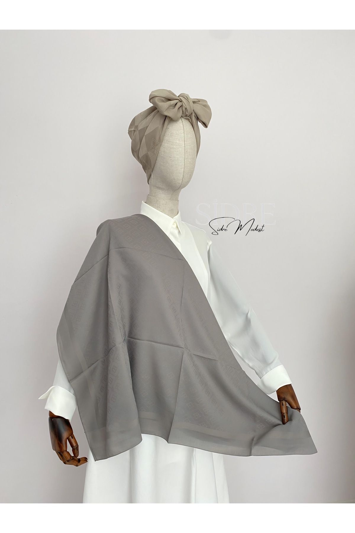 SİDRE MODEST Soft Gri Eşarp
