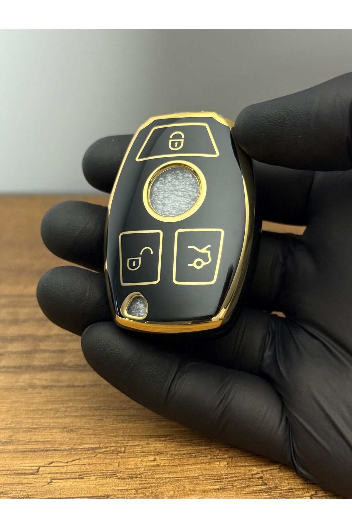 Mavi Keys Mercedes BGA Class W203 W204 W205 W210 W211 3 Düğmeli Silikon Anahtar Kumanda Koruma Kılıfı Siyah