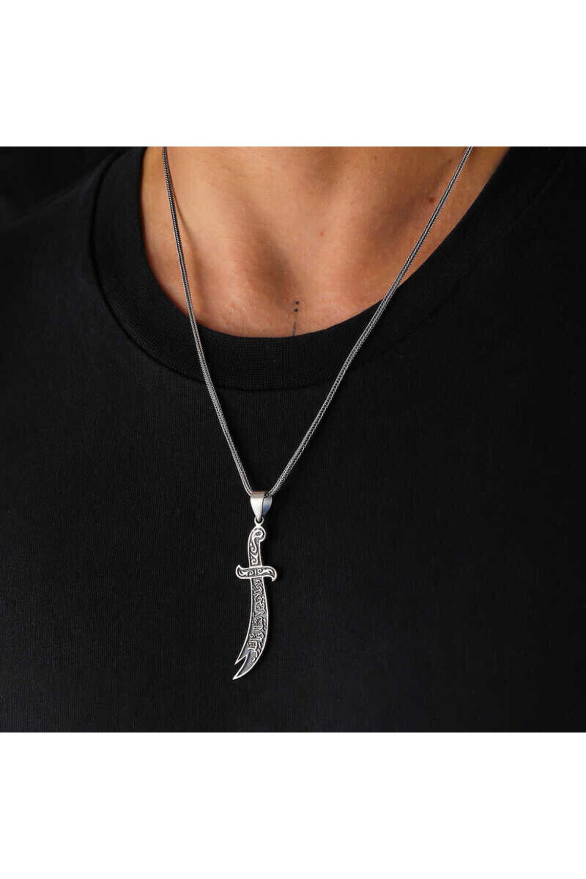 shop Hz Ali Zulfikar Kılıcı 925 Ayar Gümüş Erkek Kolye