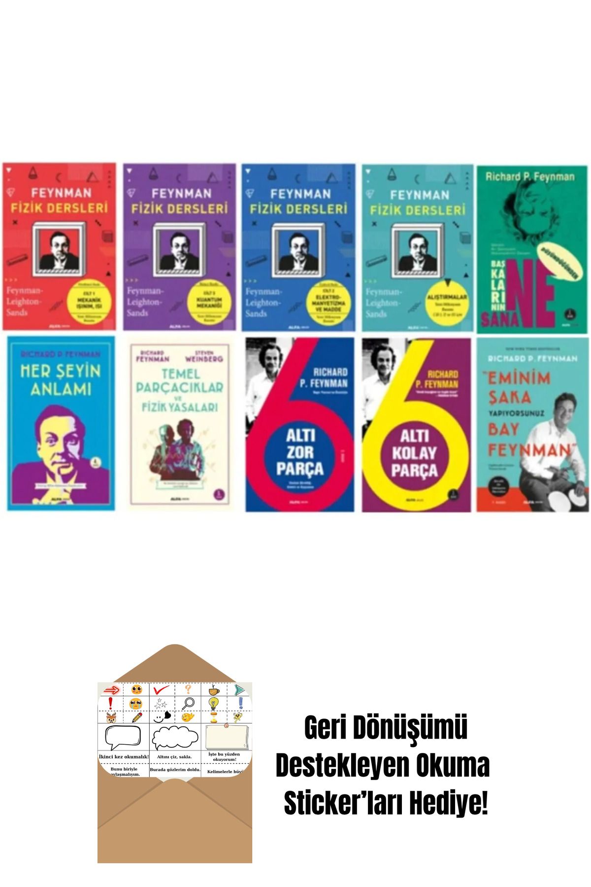 Alfa Yayınları Feynman 10 Kitap Set + Okuma Sticker'ları
