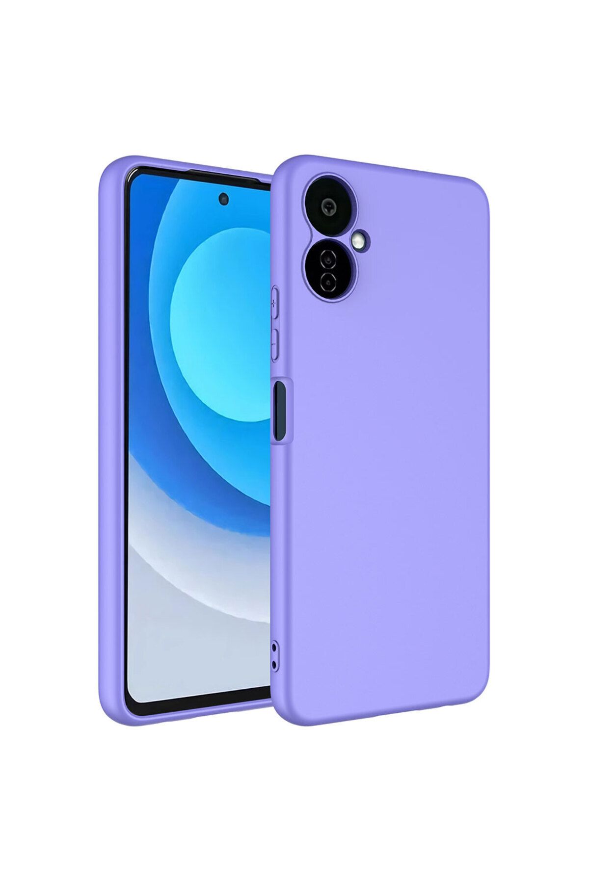 Nevarium Tecno Camon 19 Neo Kılıf Lansman İçi Kadife Kamera Korumalı Mara Silikon Kılıf - Lila