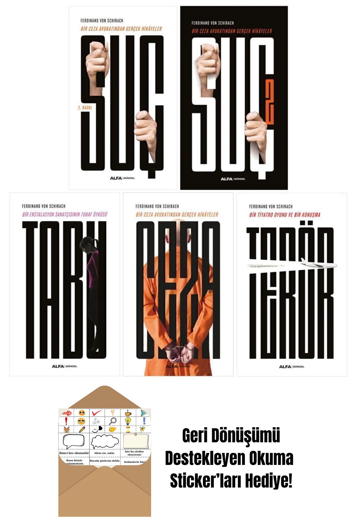 Alfa Yayınları Ferdinand Von Schirach 5 Kitap Set + Okuma Sticker'ları