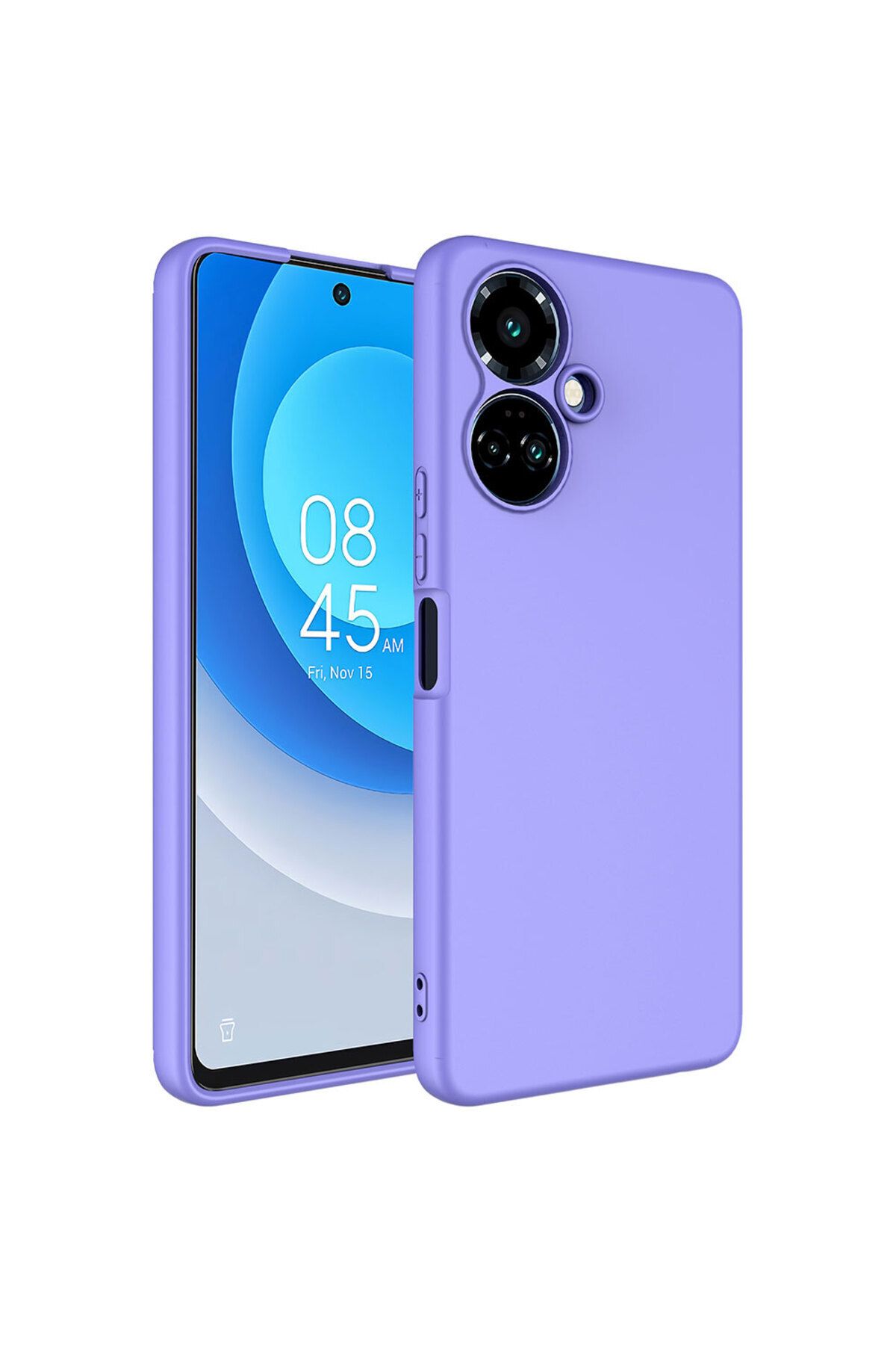 Nevarium Tecno Spark 9 Pro Kılıf Lansman İçi Kadife Kamera Korumalı Mara Silikon Kılıf - Lila