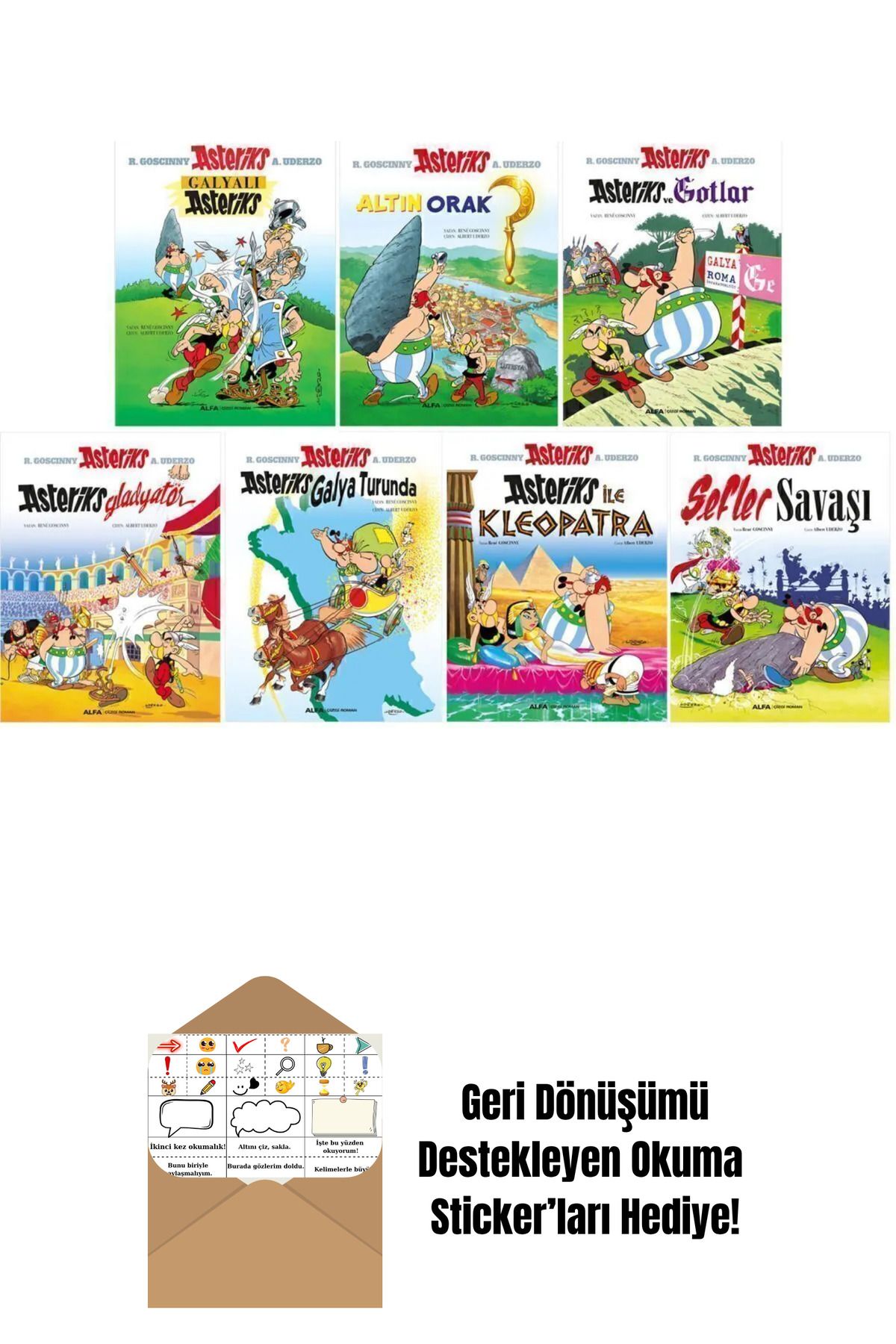 Alfa Yayınları 1-2-3-4-5-6-7. Ciltler Çizgi Roman Seti + Okuma Sticker'ları