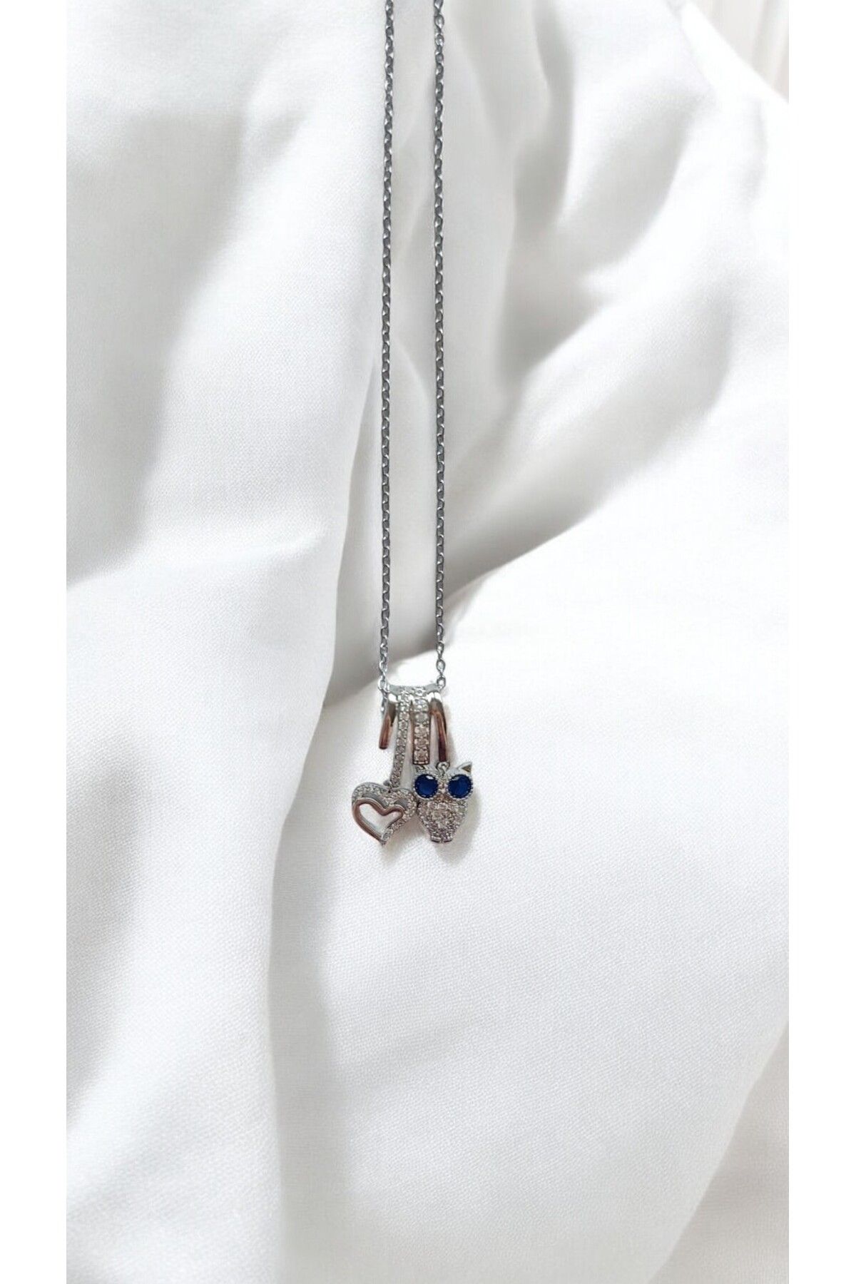 NOVA JEWELLERY Zirkon Taşlı Paslanmaz Çelik Kolye