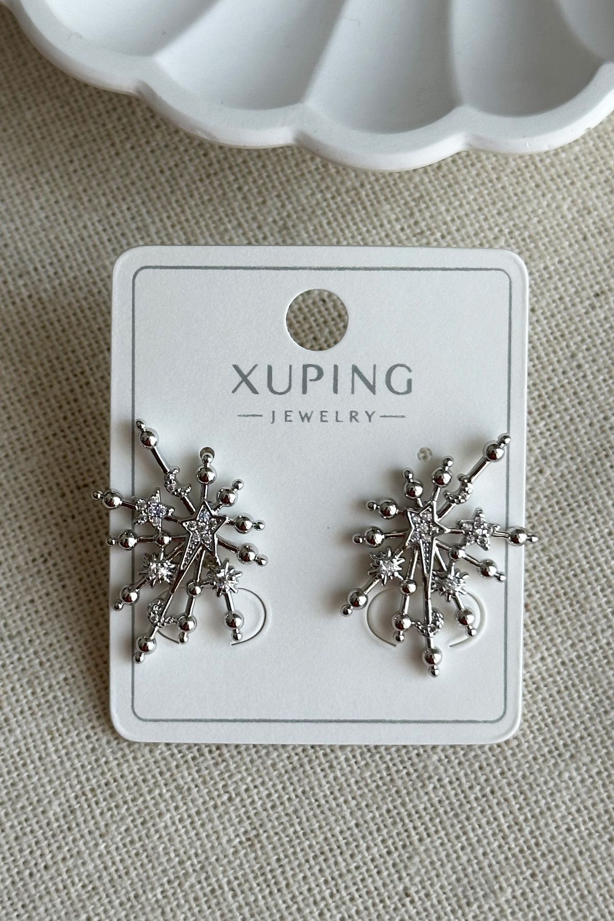 Modacaprea Xuping 14K Yıldızlı Taşlı İğneli Kadın Küpe – Kararmaz | Kadın Takı Xuping Küpe