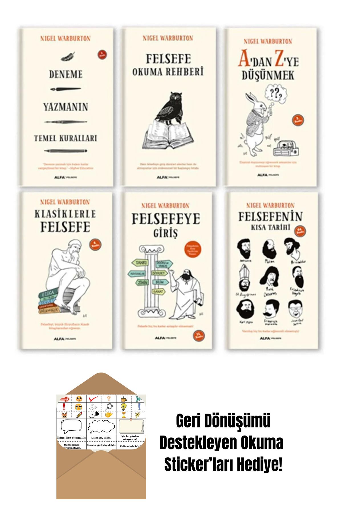 Alfa Yayınları Nigel Warburton 6 Kitap Felsefe Seti A Dan Z Ye Düşünmek Felsefeye Giriş + Okuma Sticker'ları