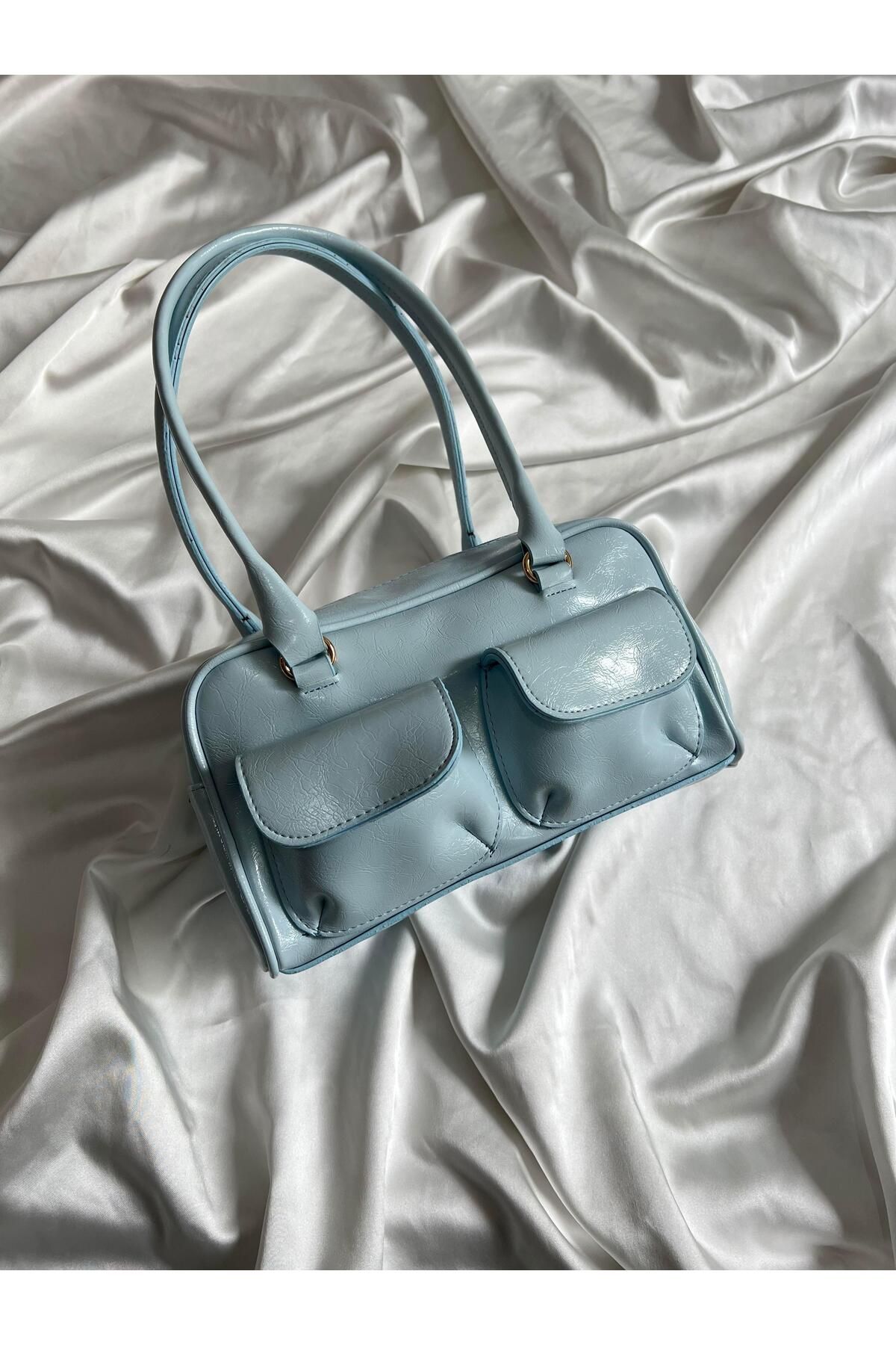 Mia Collection Melli Model El Ve Kadın Omuz Çantası Mavi