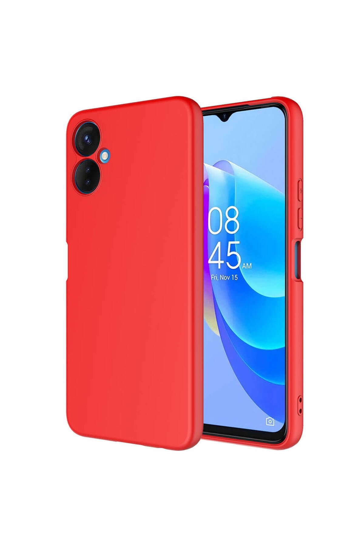 Nevarium Tecno Spark 9 Pro Kılıf Lansman İçi Kadife Kamera Korumalı Mara Silikon Kılıf - Kırmızı