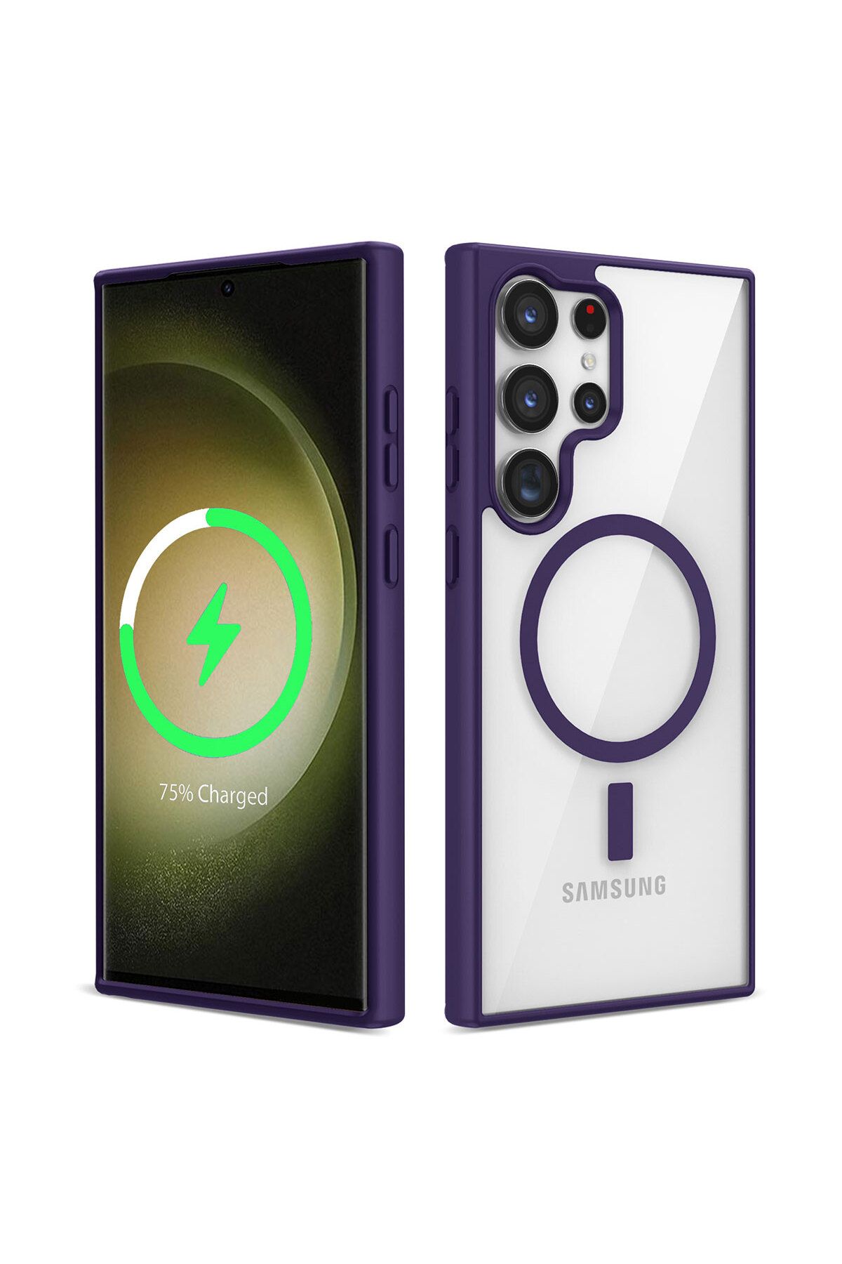 batuteknoloji Galaxy S23 Ultra Kılıf M-safe Wireless Şarj Özellikli Silikon Zore Ege Kapak