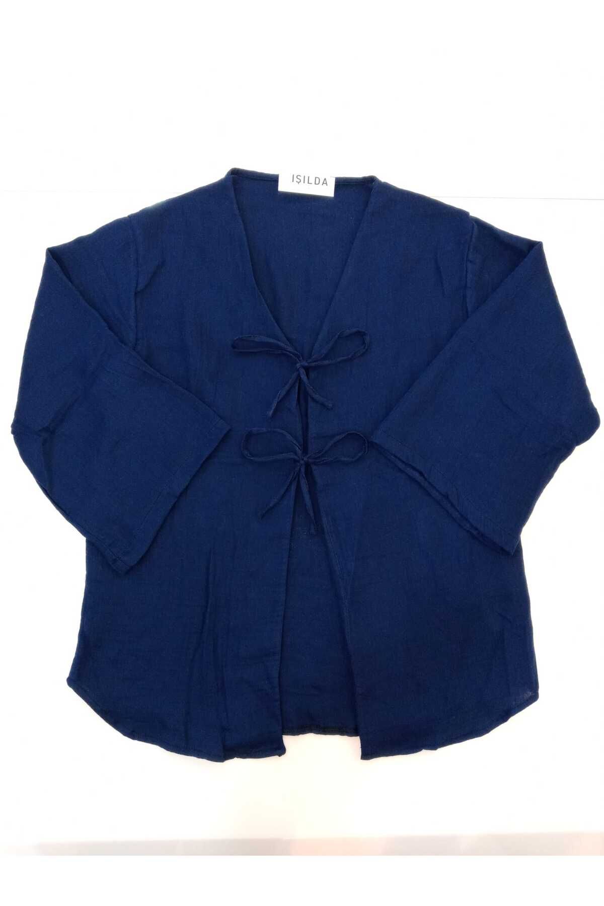 IŞILDA FASHION Kadın Müslim Kumaş Bağlamalı Kimono