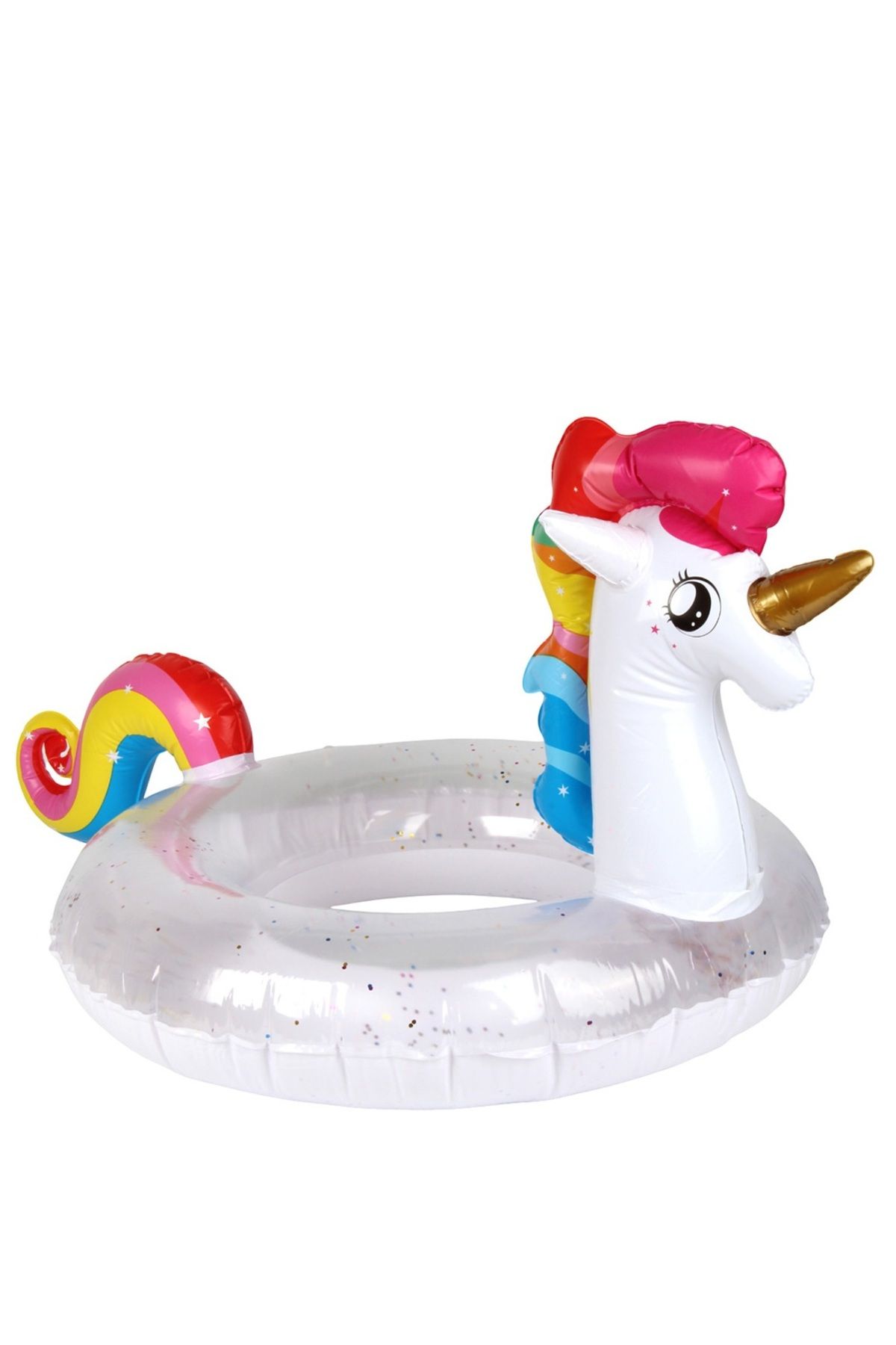LRS STORE 2-8 Yaş Beyaz Pullu Unicorn Çocuk Simidi Kız Çocuk Havuz Deniz Yüzme Simit