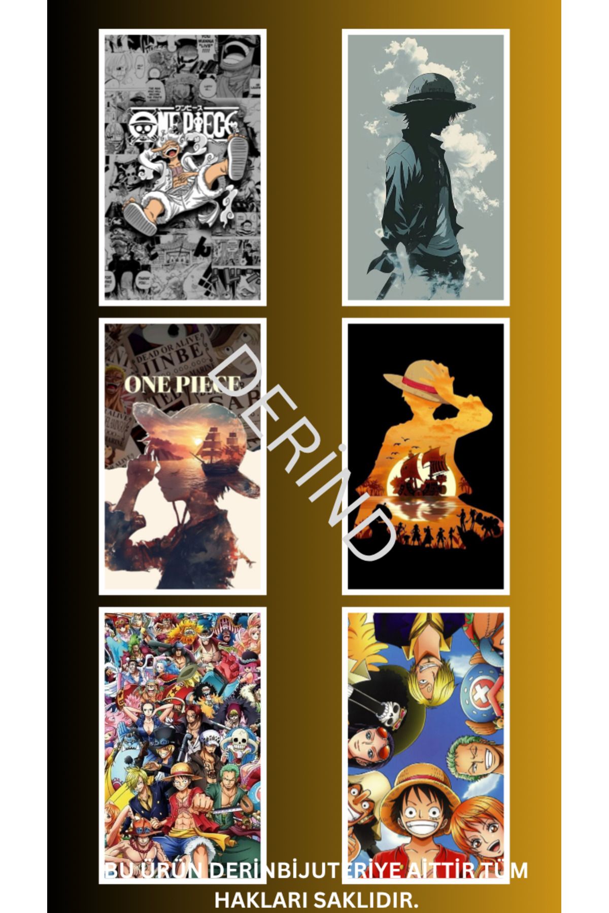 DERİND One Piece Sticker Özel Üretim 8 adet 7.5 x 10cm
