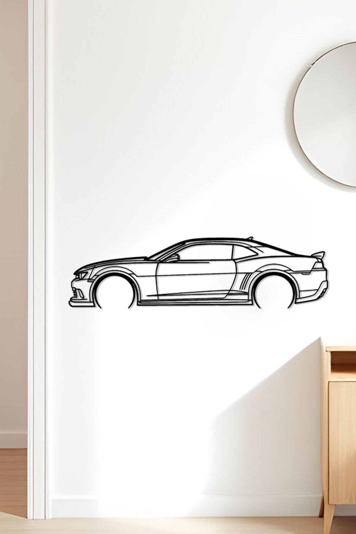 oalpo Camaro C28 Modern Dekoratif Tablo, Dolap, Duvar ve Kapı Üzerine Uygun, 3D Baskı, 20cm