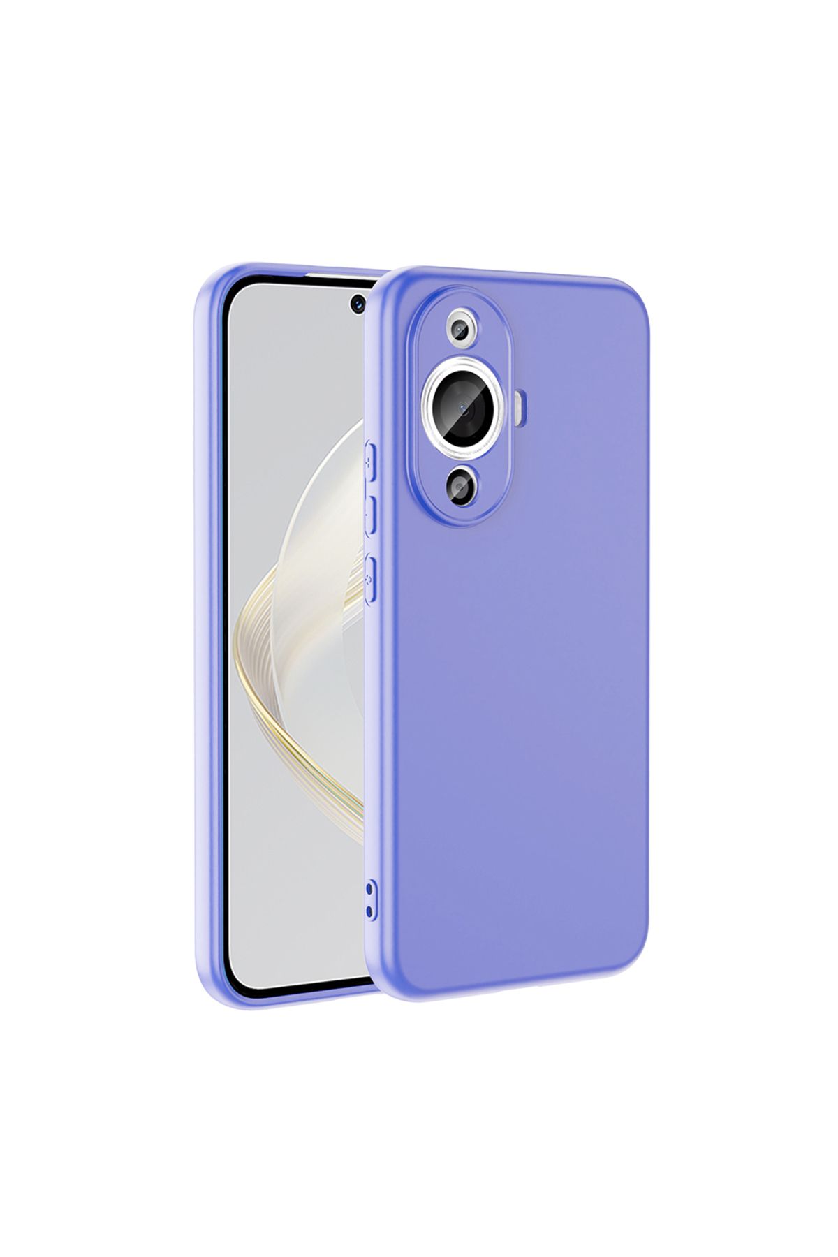Nevarium Huawei Nova 12S Kılıf Lansman İçi Kadife Kamera Korumalı Mara Silikon Kılıf-Lila
