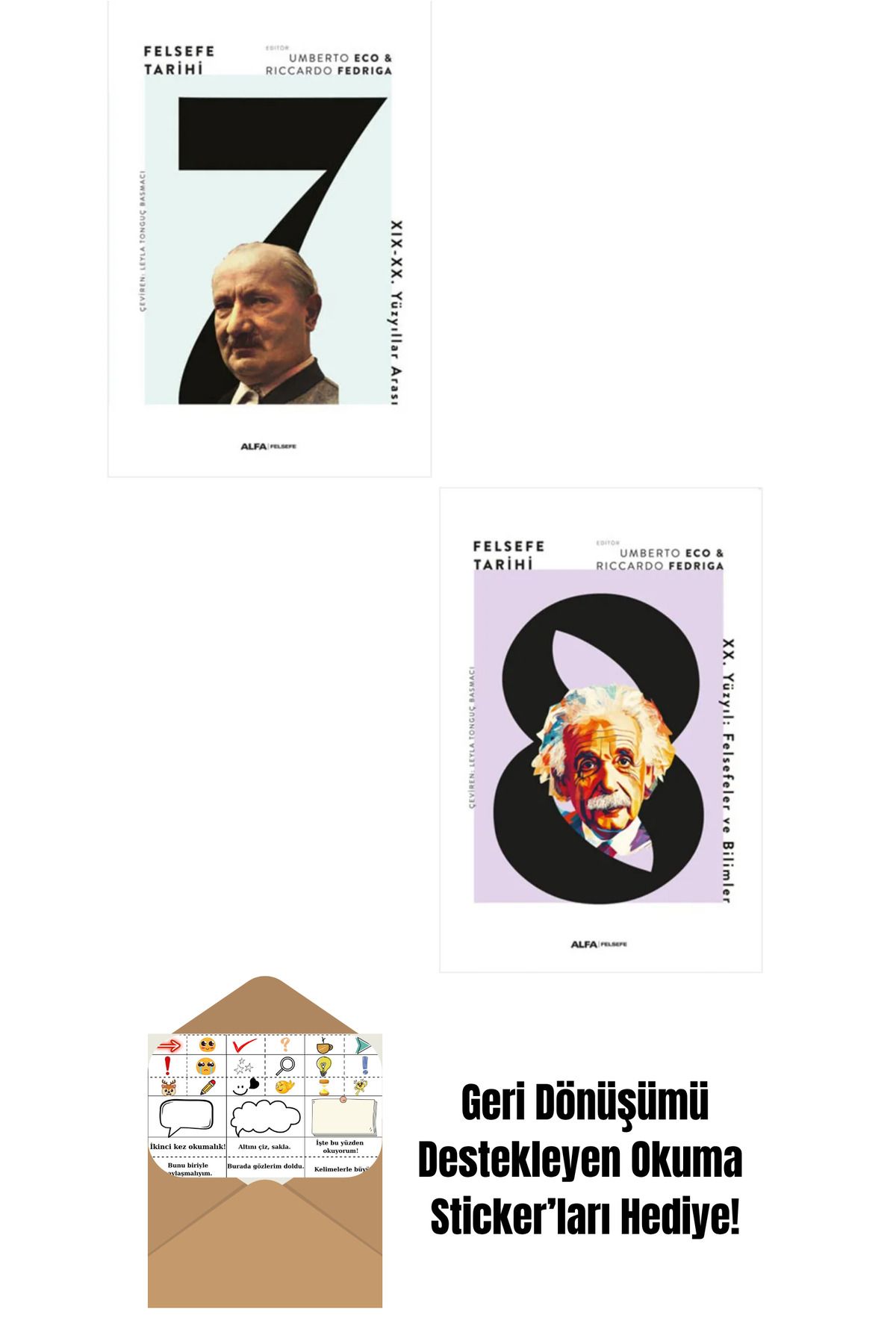Alfa Yayınları Felsefe Tarihi 7-8 Umberto Eco Ciltli + Okuma Sticker'ları
