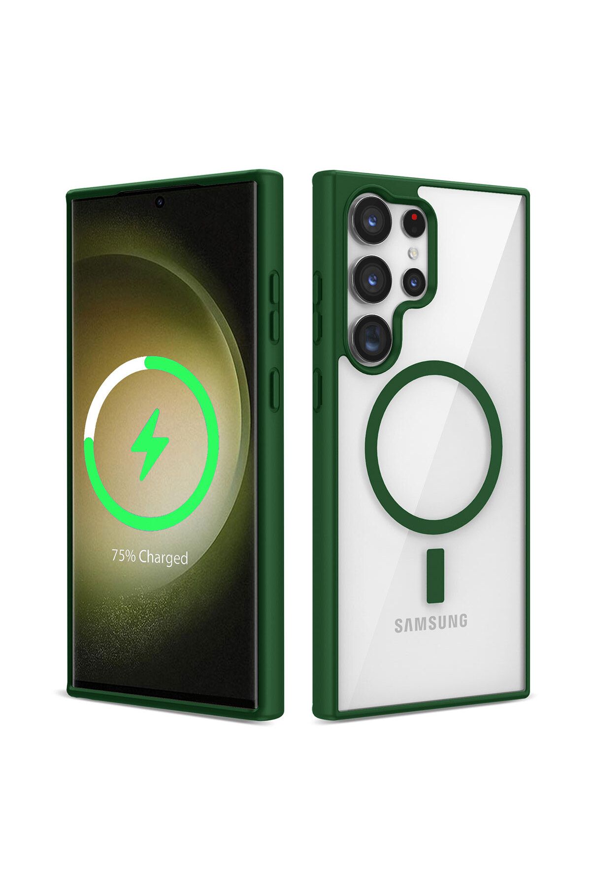 batuteknoloji Galaxy S23 Ultra Kılıf M-safe Wireless Şarj Özellikli Silikon Zore Ege Kapak