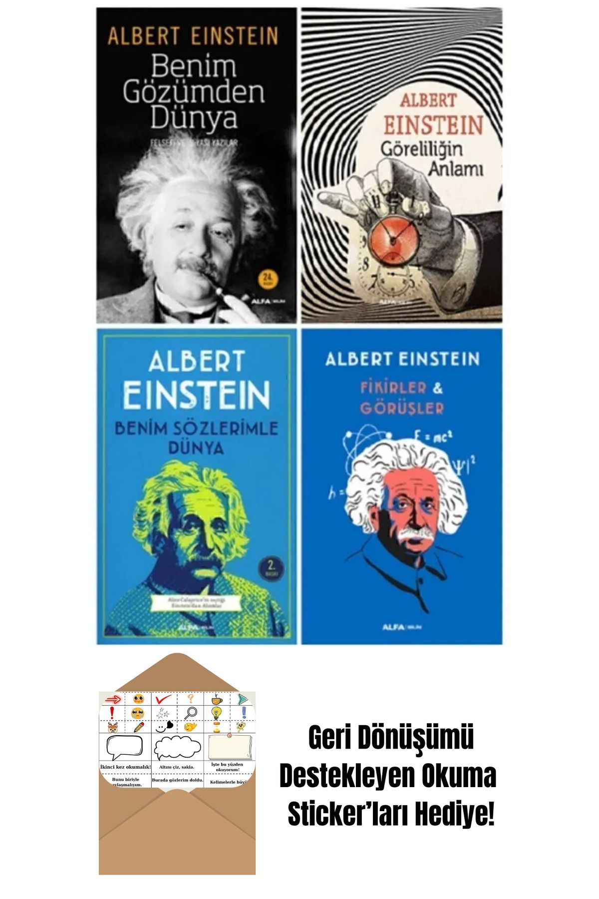 Alfa Yayınları Albert Einstein 4 Kitap Set + Okuma Sticker'ları