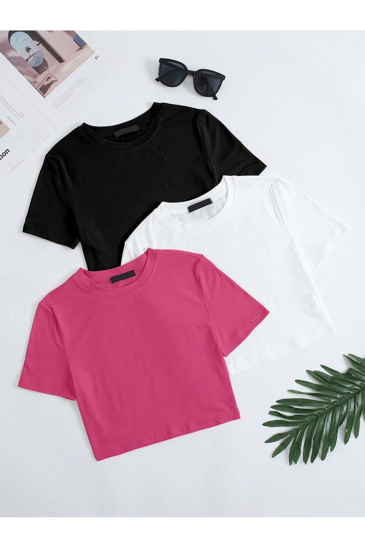 Gollinger 3LÜ PAKET KADIN Crop T-shirt