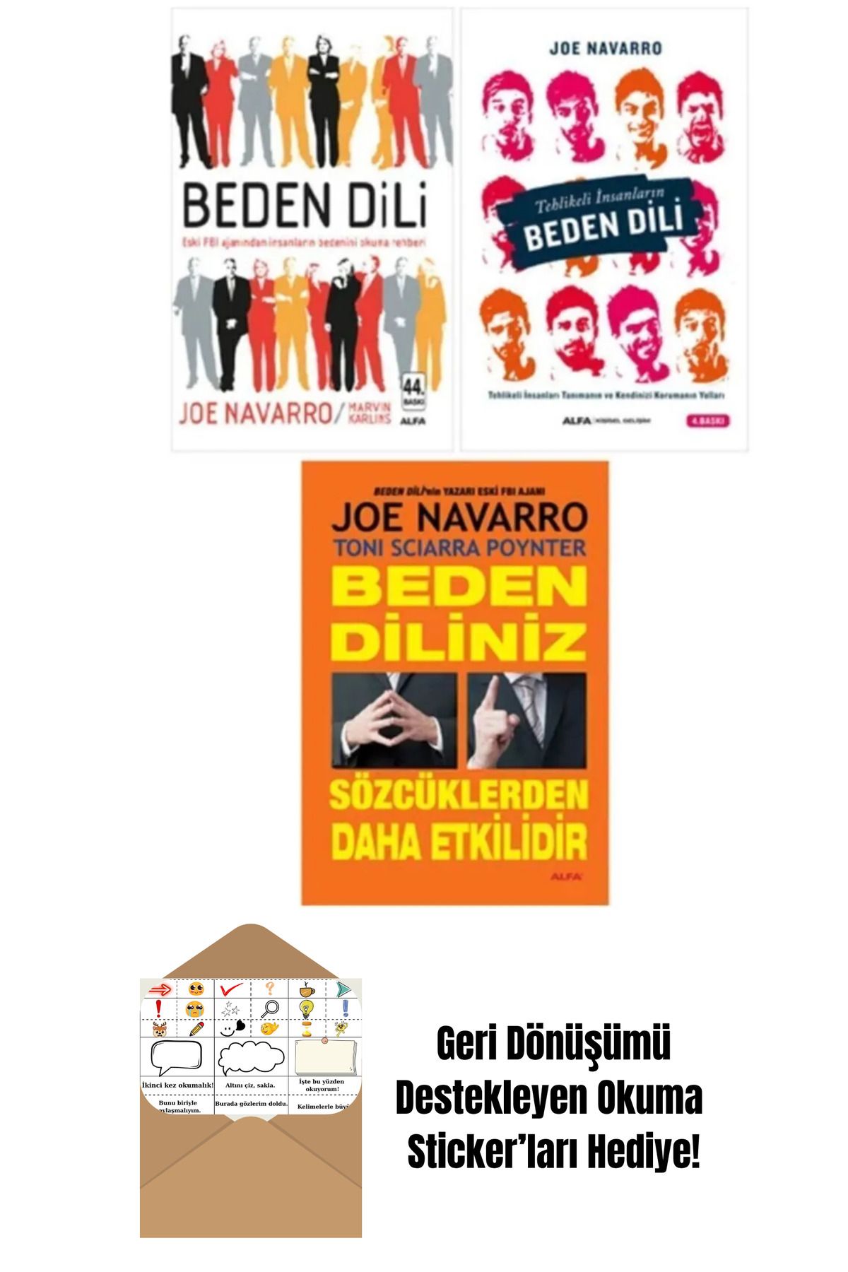 Alfa Yayınları Joe Navarro Beden Dili Seti / Beden Dili + Okuma Sticker'ları
