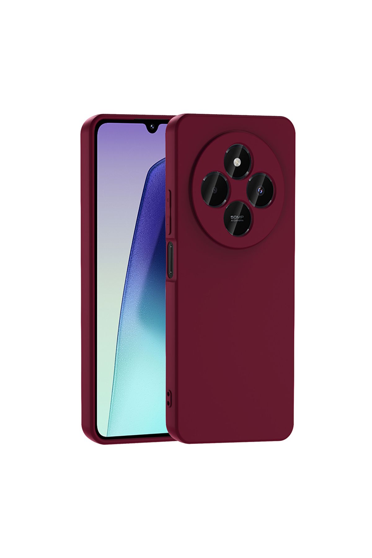 Nevarium Xiaomi Redmi 14C 4G Kılıf Lansman İçi Kadife Kamera Korumalı Mara Silikon Kılıf-Koyu Mor