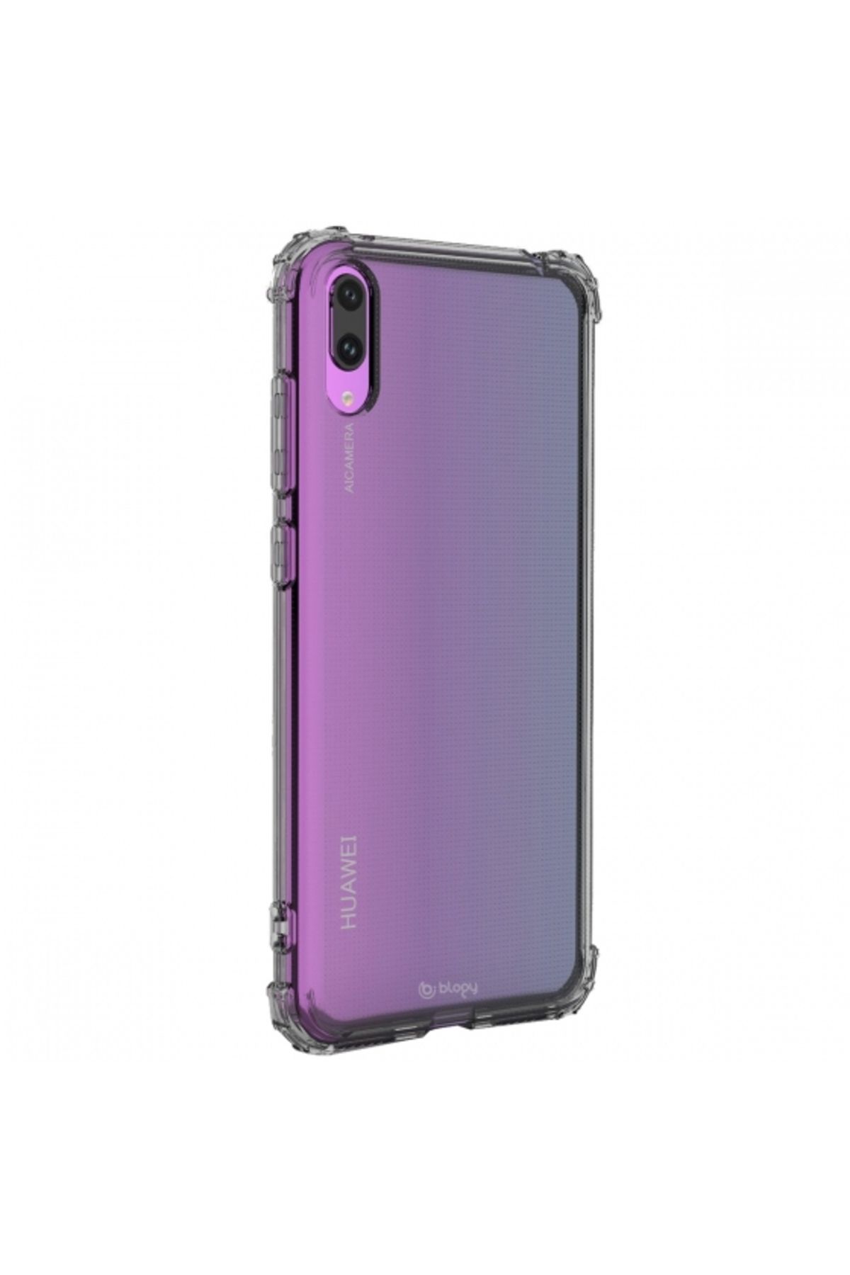 BLOGY Y7 2019 ile Uyumlu Crystal Fit Kılıf Smoke Black