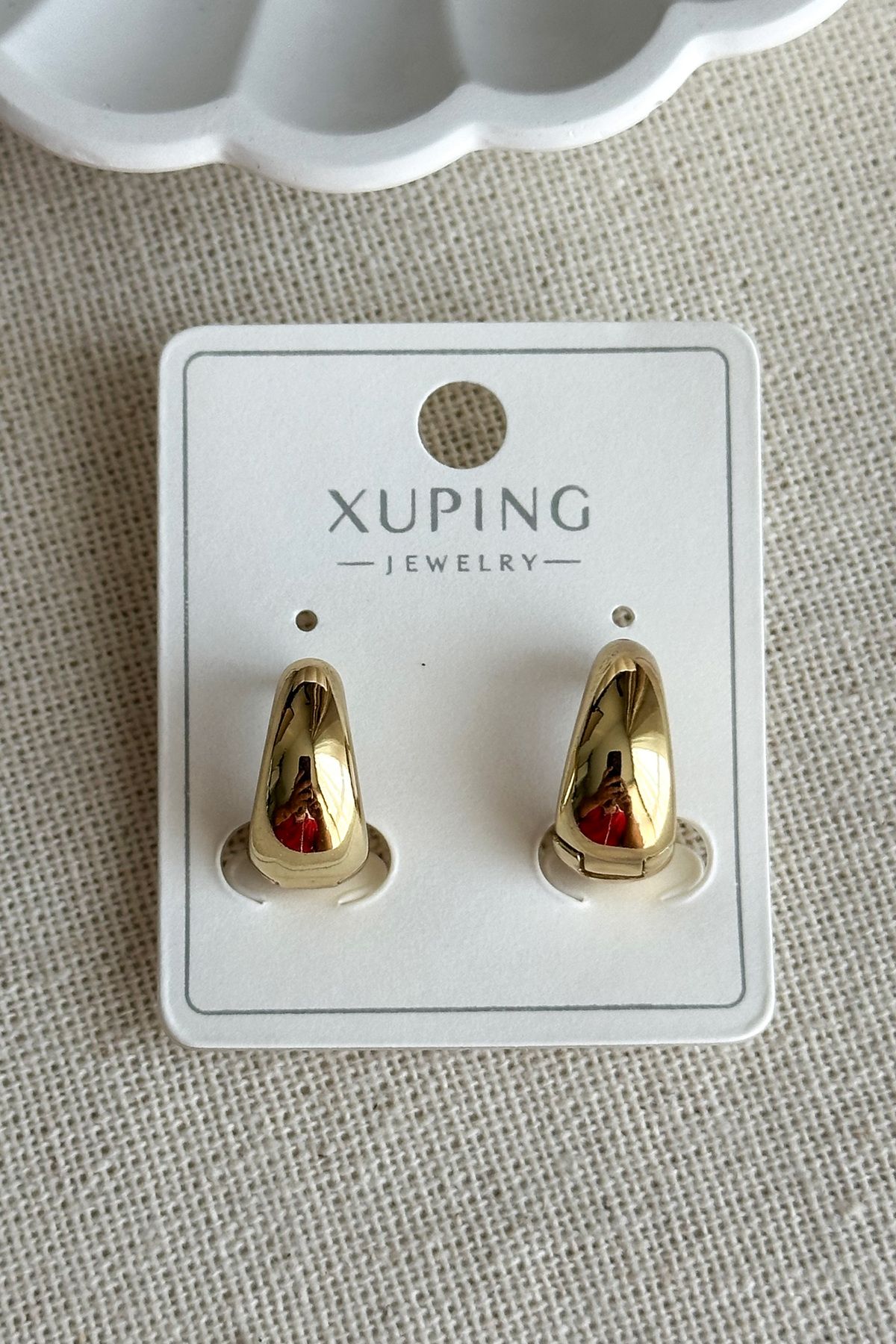 Modacaprea Xuping 14K Halka Sade Klipsli Kadın Küpe – Kararmaz | Kadın Takı Xuping Küpe