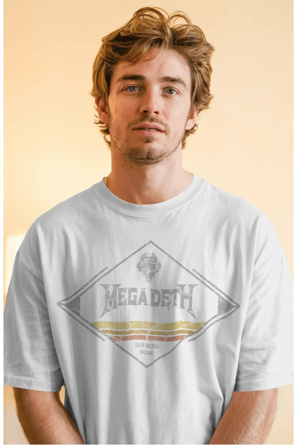 Fuddy Moda Unisex Best Metal Music Megadeth Baskılı Tişört, Oversize Rock Band Temalı T-shirt