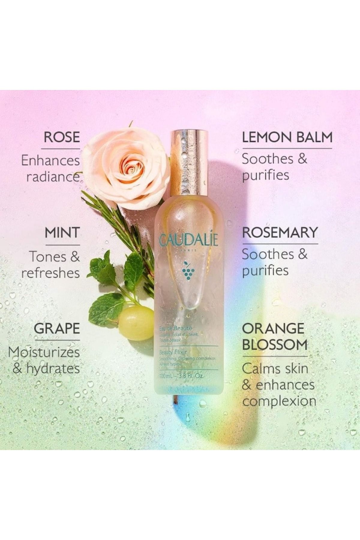 Caudalie-Beauty Elixir Prep Set Glow Face Mist 100ml – Hydrating, Radiance-Boosting Spray 3