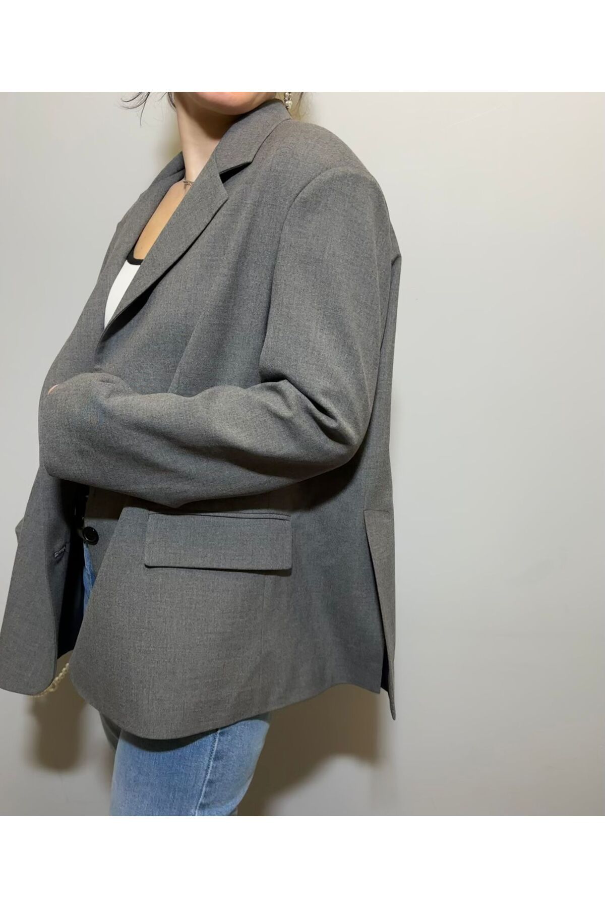 BEYBACO OVERSIZE KESİM ÇİFT YIRTMAÇLI ASTARLI BLAZER CEKET - BLAZER CEKET - OVERSIZE CEKET