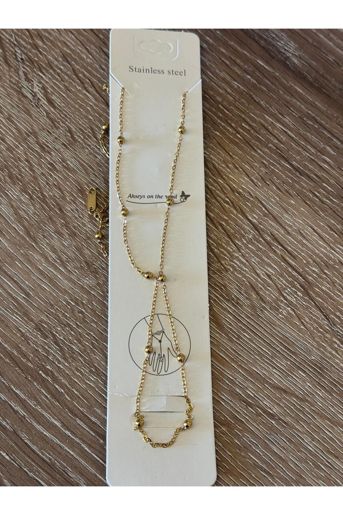 misstakıjewerly ÇELİK GOLD RENK DORİKALI ŞAHMERAN