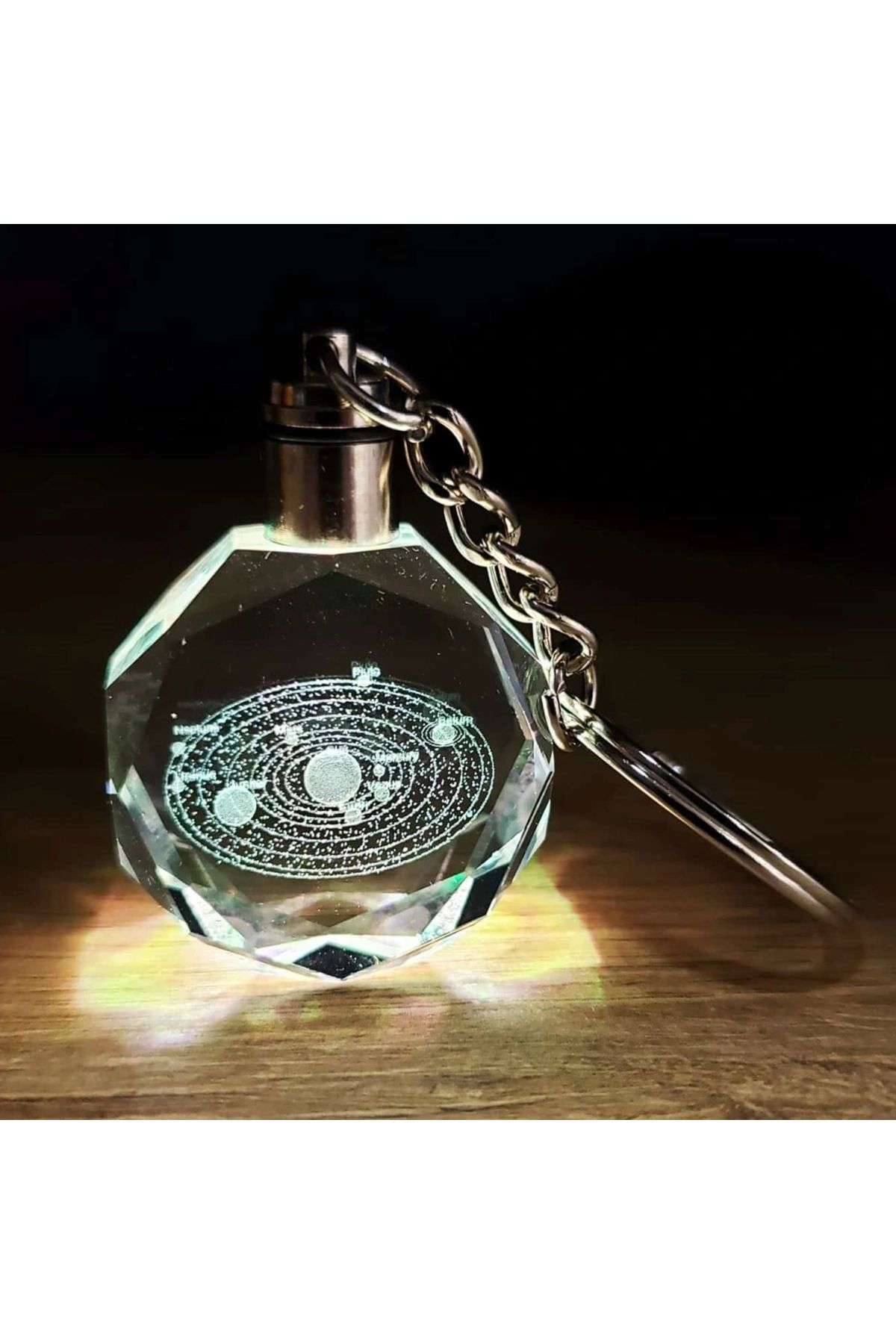 OurStyles Gezegenler Temalı Renk Değiştiren Kristal Anahtarlık