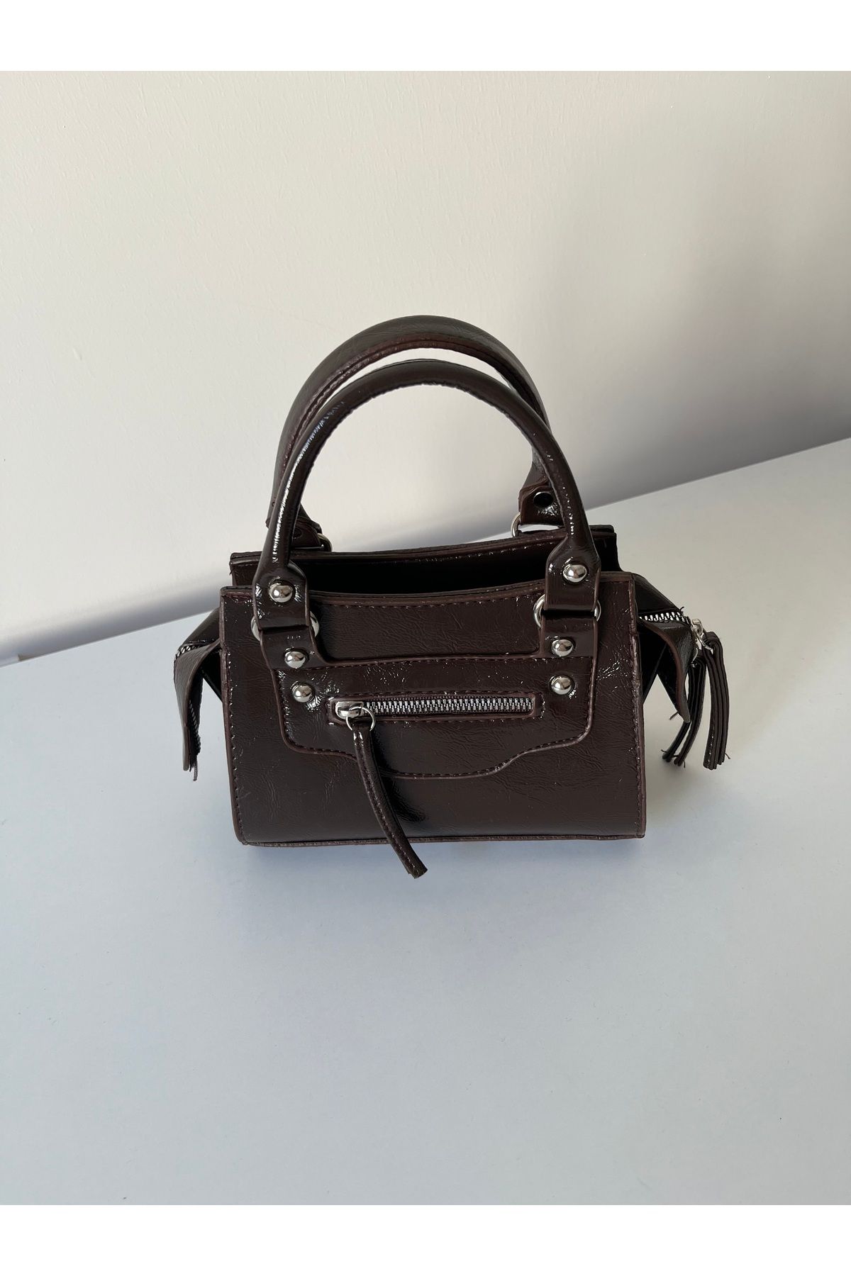 bersebag Kroko Model Kadın El ve Omuz Çantası Acı Kahve
