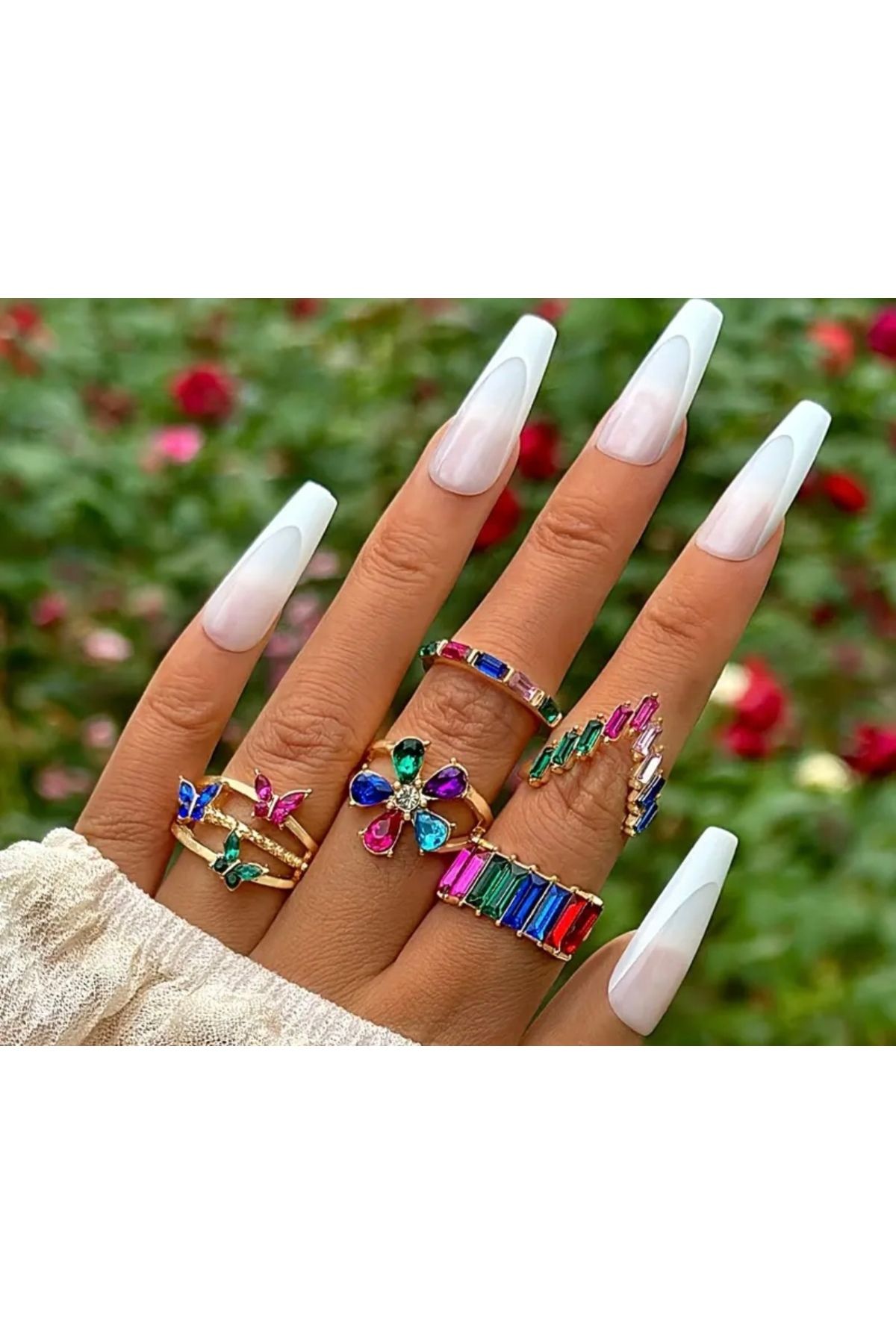 Nakla Accessories Çok Renkli Kadın Yüzük Seti