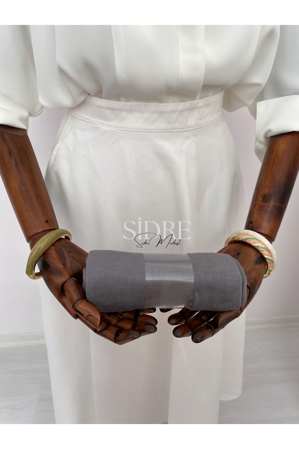SİDRE MODEST Penye Şal Gri