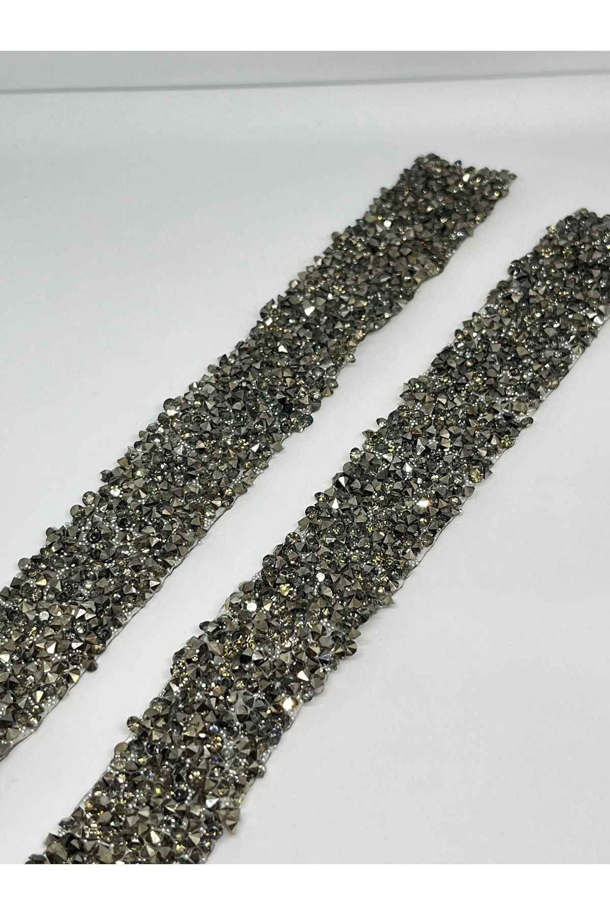 Tascim Aksesuar Taşlı Işıltılı Kristal Şerit | 2 cm en | Füme