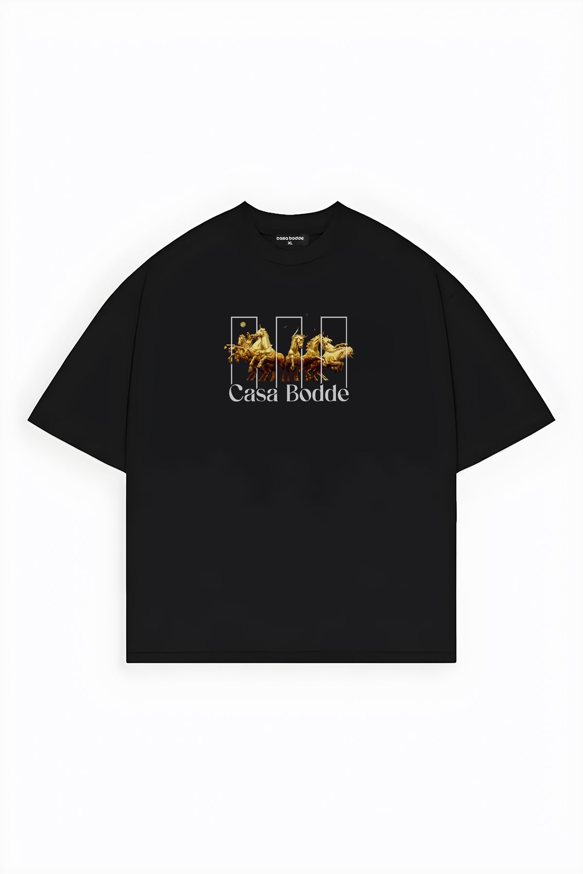 Casa Bodde Altın At Baskılı Unisex Tişört