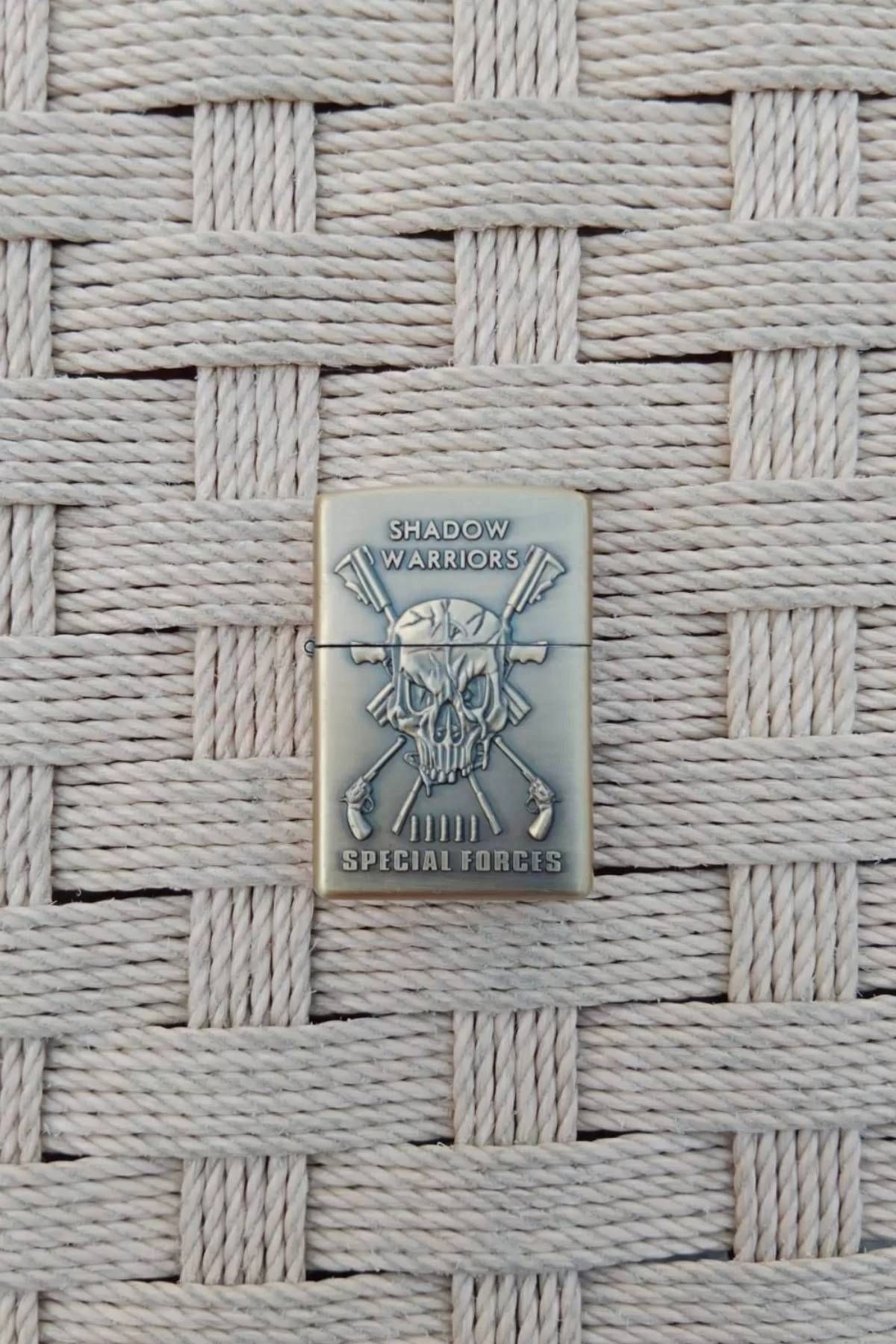 İZMİR ASKERİ MALZEME Bronz Renkli Shadow Warriors Special Forces Yazili Kamp Cakmak