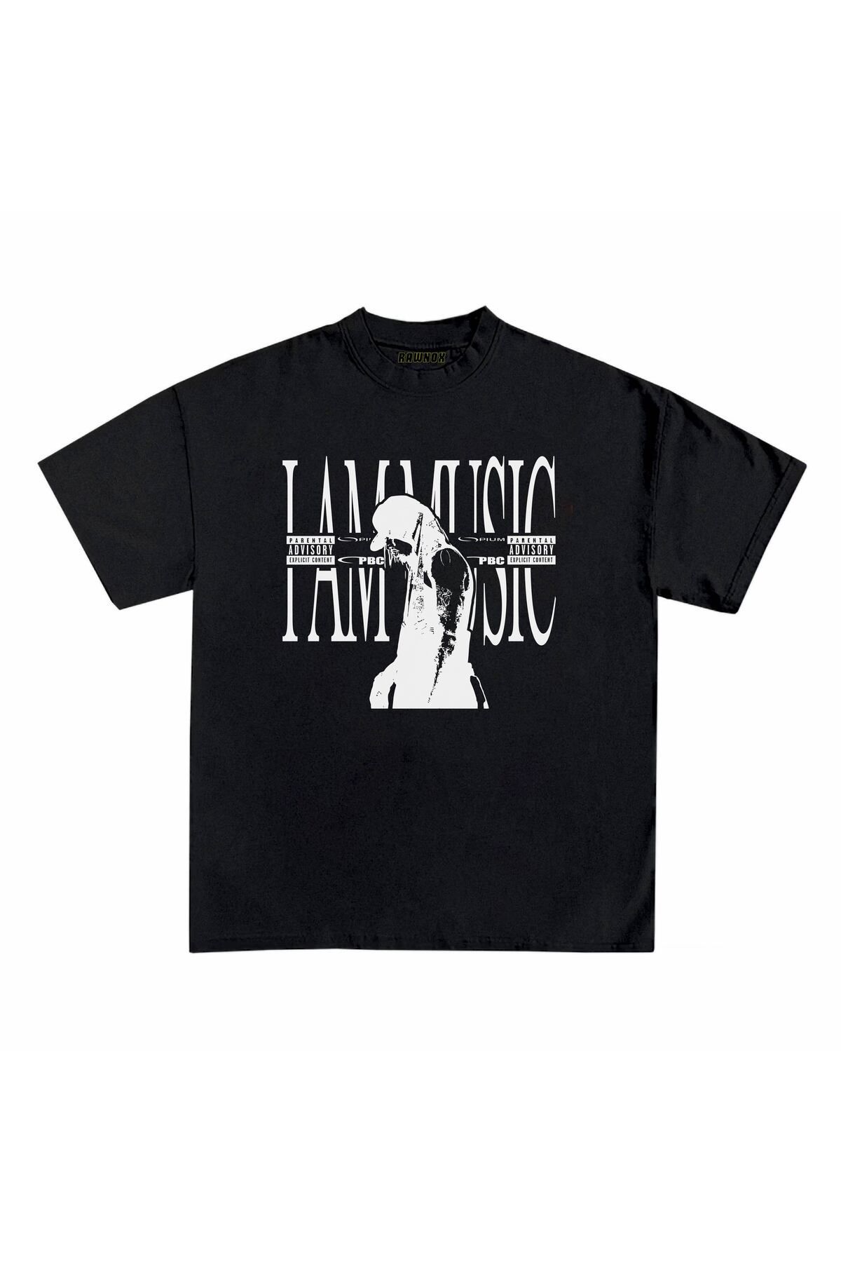 RawNox Unisex Bol Kalıp I Am Music V2 Baskılı T-shirt