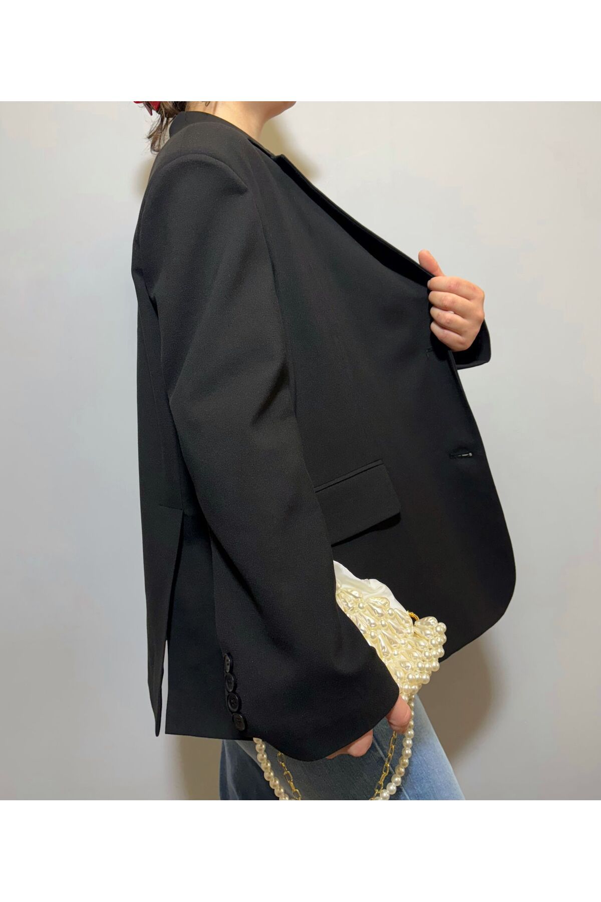 BEYBACO OVERSIZE KESİM ÇİFT YIRTMAÇLI ASTARLI BLAZER CEKET - BLAZER CEKET - OVERSIZE CEKET