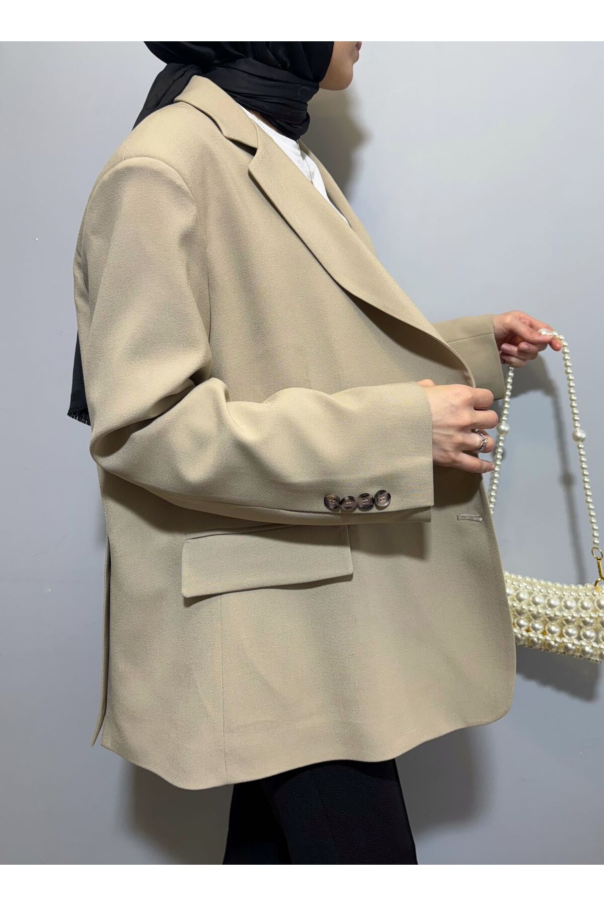 BEYBACO OVERSIZE KESİM ÇİFT YIRTMAÇLI ASTARLI BLAZER CEKET - BLAZER CEKET - OVERSIZE CEKET