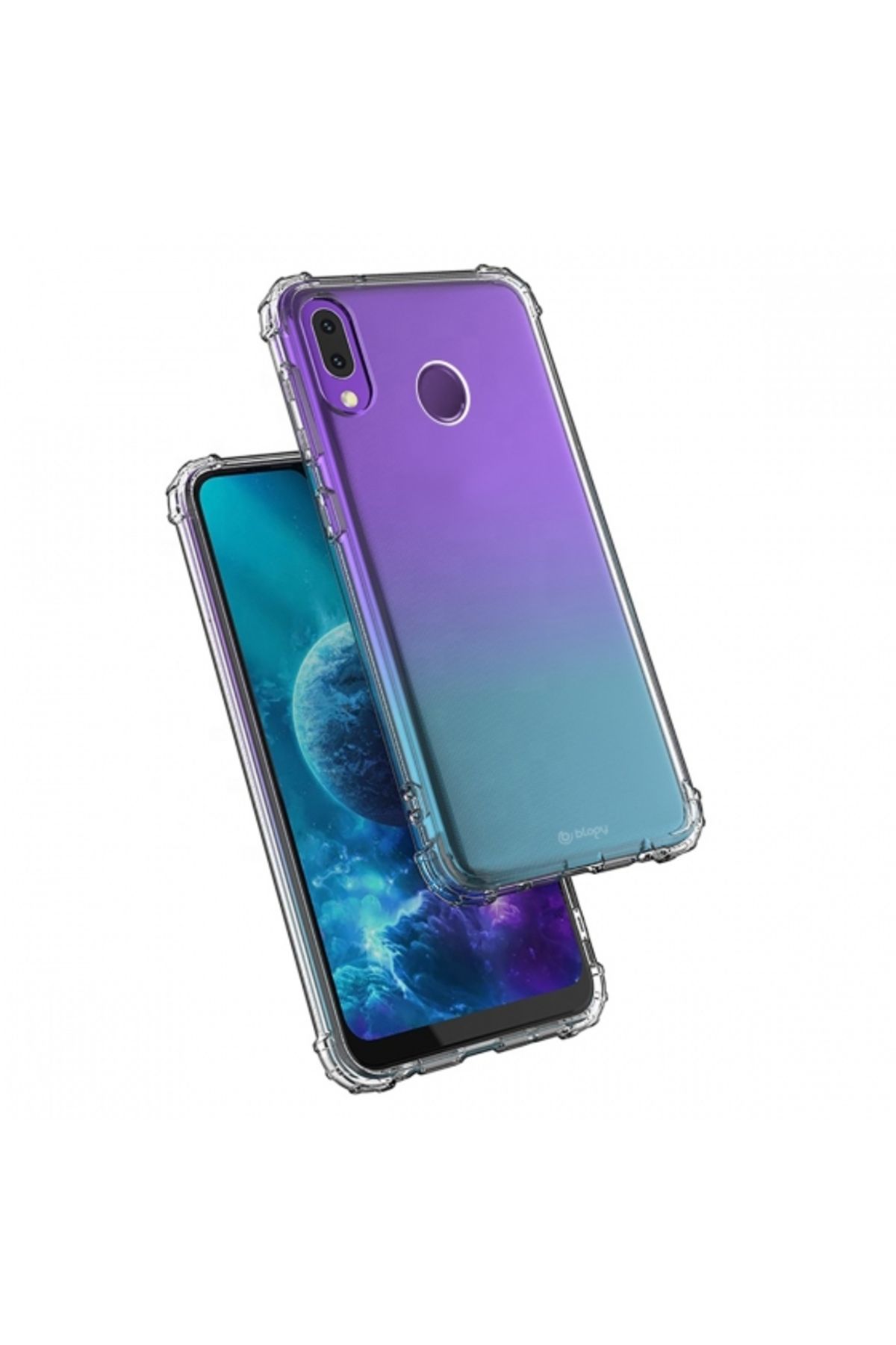 BLOGY P20 Lite ile Uyumlu Crystal Fit Kılıf Crystal Clear