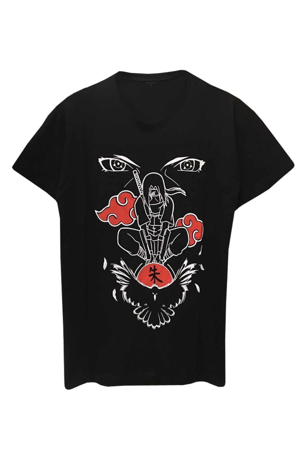 Pisa Art Unisex Oversize Anime Naruto Itachi Uchiha Baskılı Tişört