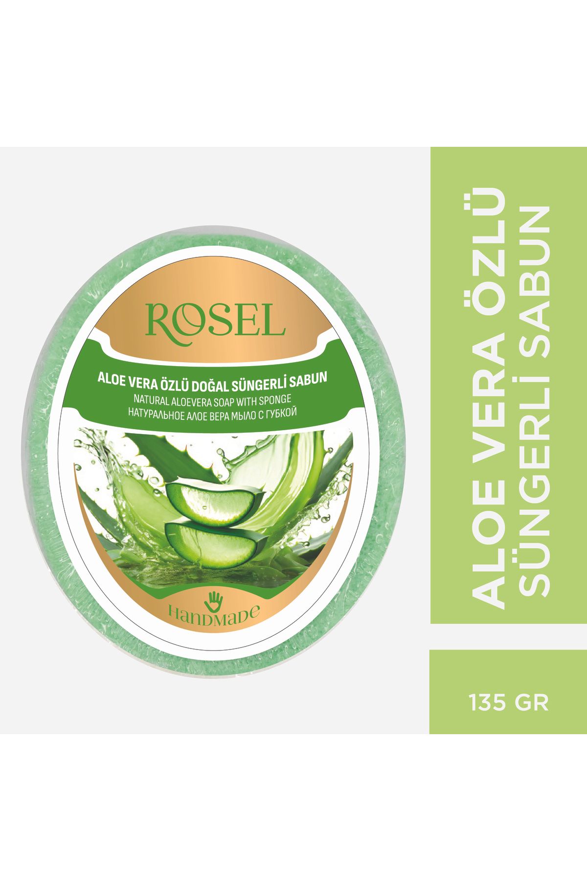 rosel Aloe Vera Özlü Doğal Süngerli Sabun