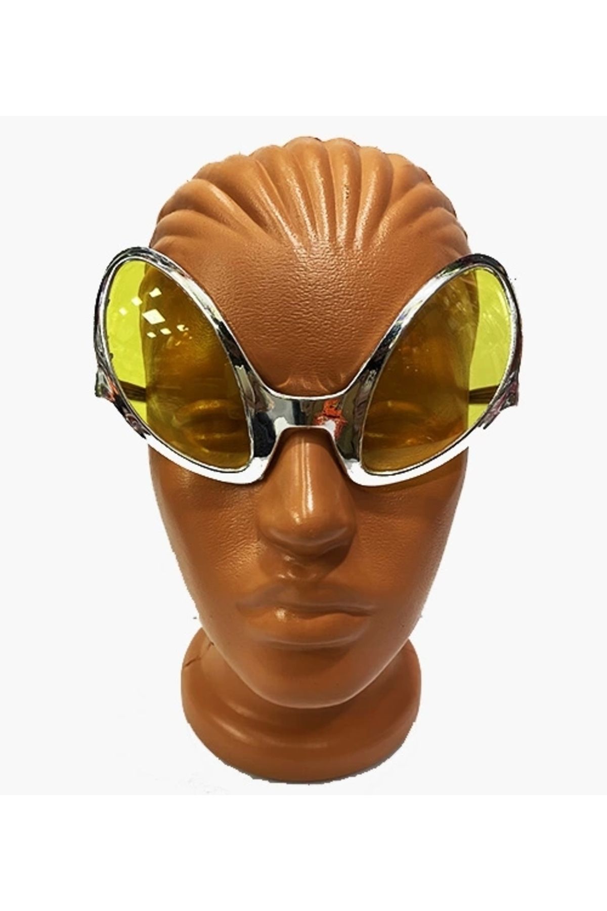 minaydan Parti Aksesuar Gümüş Renk Alien Parti Gözlüğü Retro Parti Gözlüğü 8x13 cm