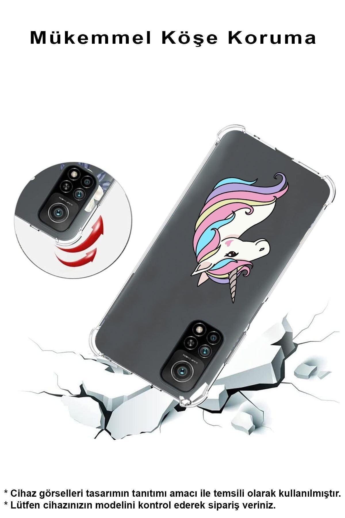 PrintiFy Samsung Galaxy S24 Ultra ile Uyumlu Köşe Korumalı Antişok Kapak Unicorn Tasarımlı Kılıf