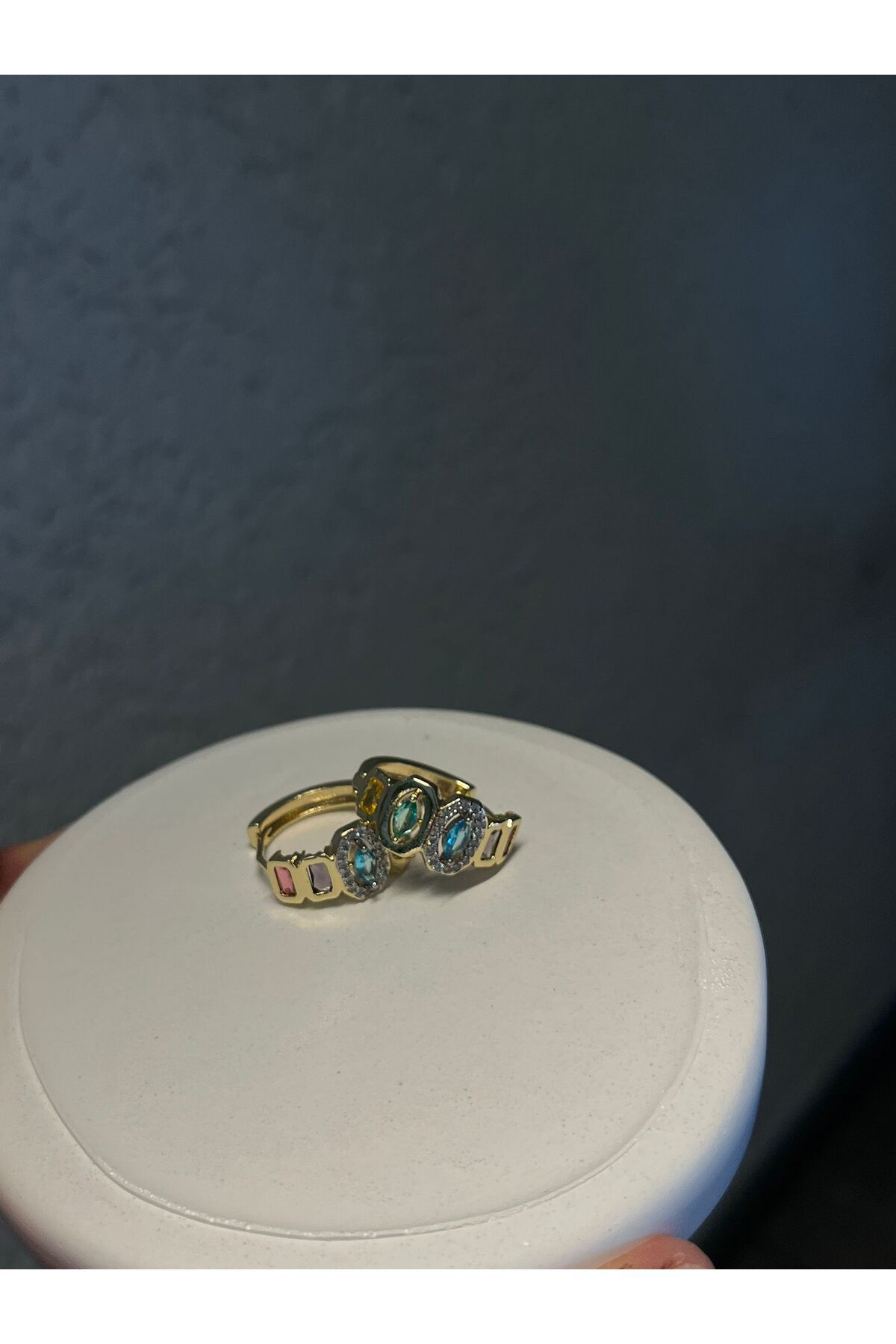 BeGa store Kadın çelik gold renkli halka küpe