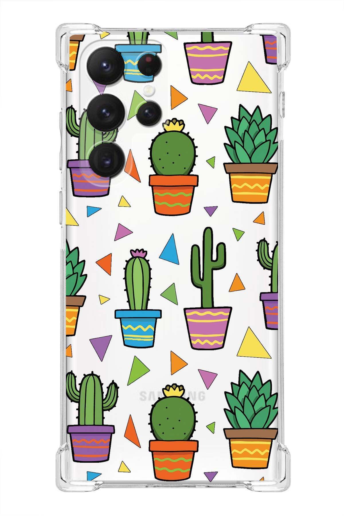 PrintiFy Samsung Galaxy S23 Ultra ile Uyumlu Water Color 4 Baskılı Köşe Korumalı Antişok Kılıf