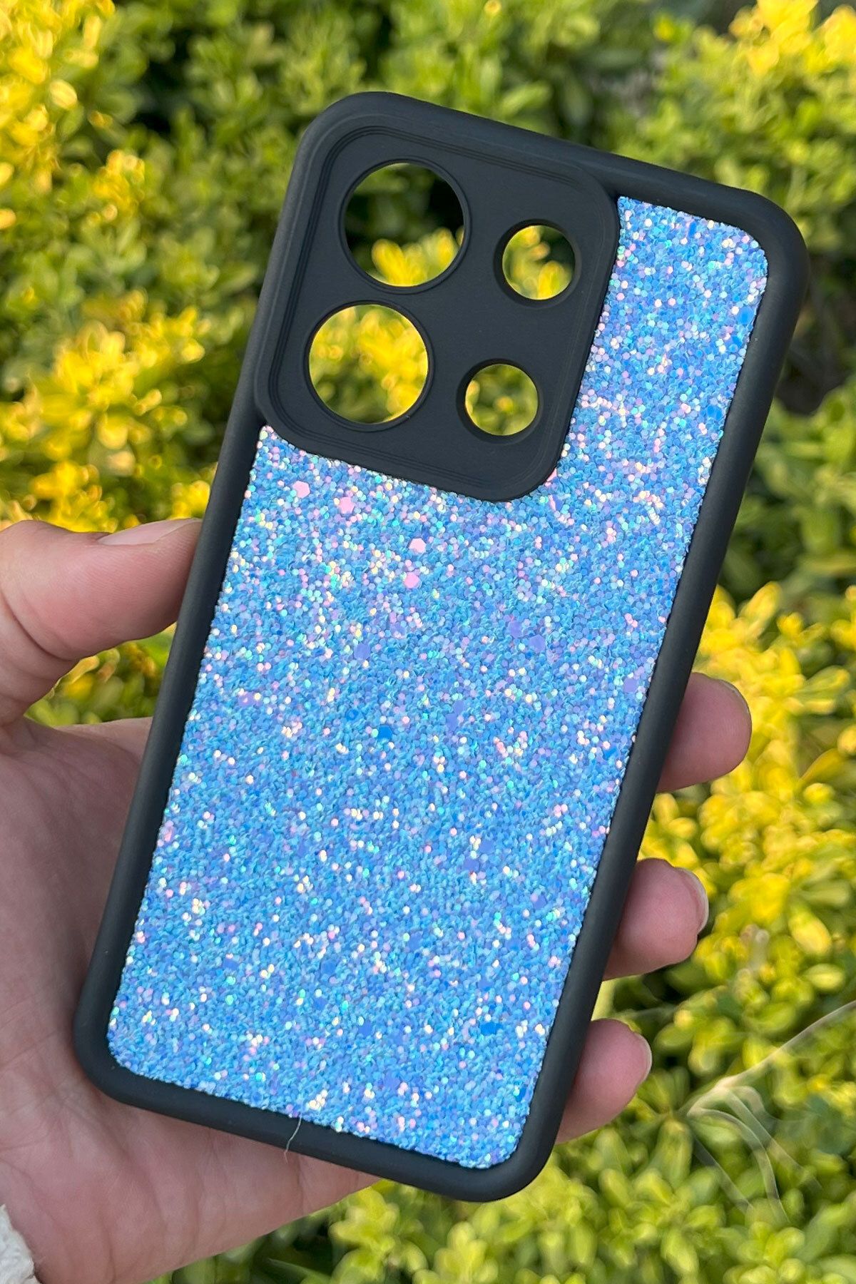 CEPSTOK Xiaomi Redmi Note 13 4G Kılıf Taşlı Işıltılı Darbe Önleyici Silikon Kapak
